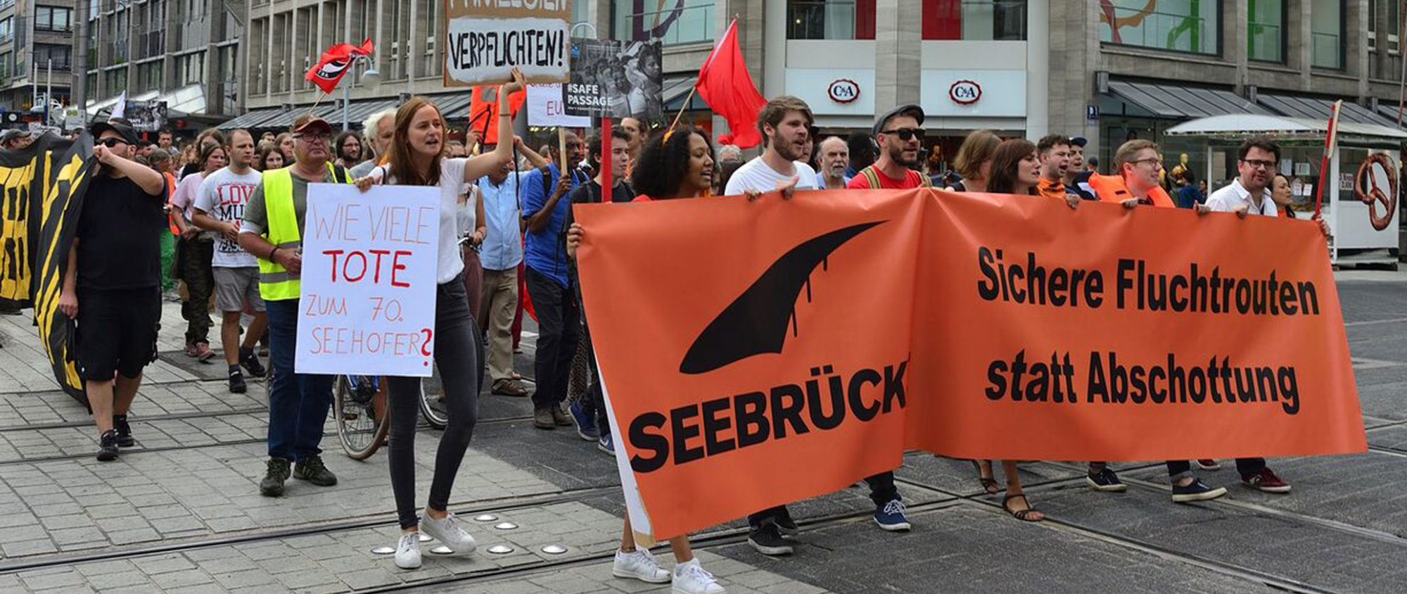 Demo Seebrücke Mannheim 21.01.2018 Demonstrationszug